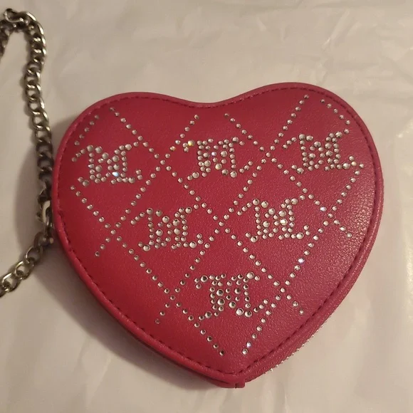 Juicy Couture Raspberry Tart Wristlet Heart-Shaped with Chain NWNT - Picture 2 of 6